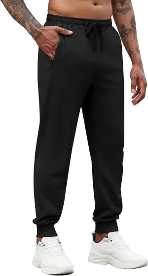 COOFANDY Men's Joggers Drawstring Jogger Sweatpants with Zipper Pockets Lightweight Slim Fit Athletic Track Pants