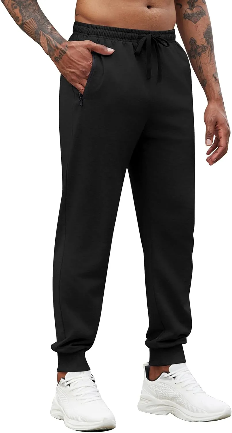 COOFANDY Men's Joggers Drawstring Jogger Sweatpants with Zipper Pockets Lightweight Slim Fit Athletic Track Pants