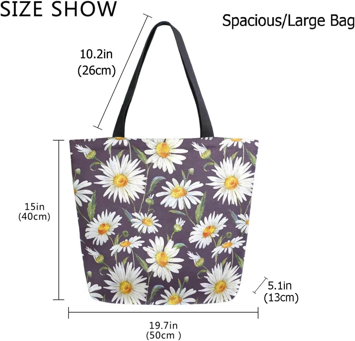 Cool Printed Extra Large Shoulder Tote Bag for Beach Travel Weekender Gym Reusable Grocery Shopping