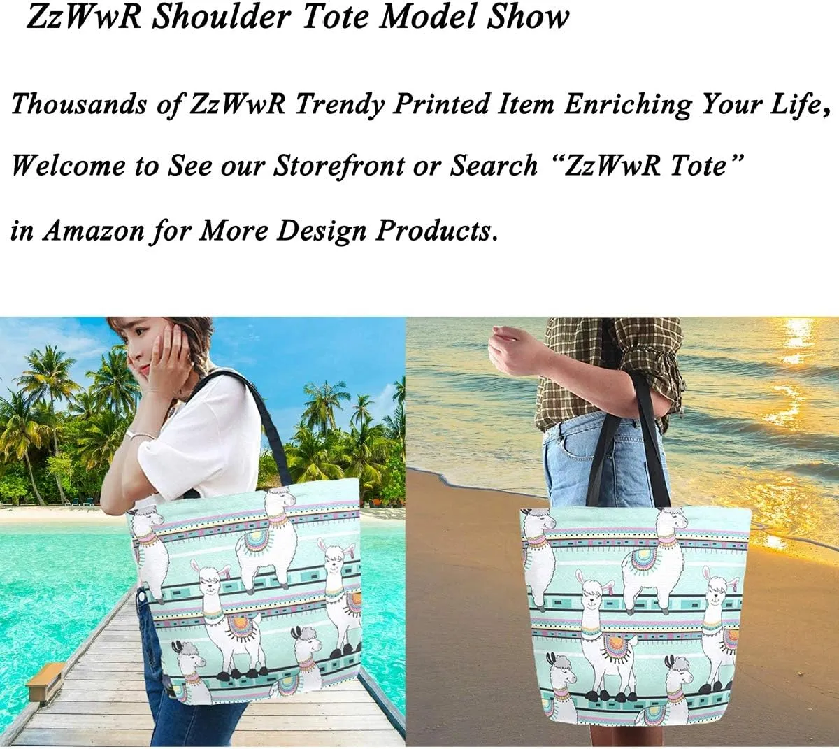Cool Printed Extra Large Shoulder Tote Bag for Beach Travel Weekender Gym Reusable Grocery Shopping