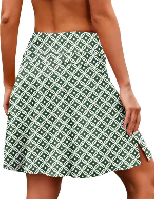 COOrun Tennis Skirt Women 20" Knee Length Golf Skort with Pockets High Waisted Athletic Sports Inner Shorts Skirts S-XXL