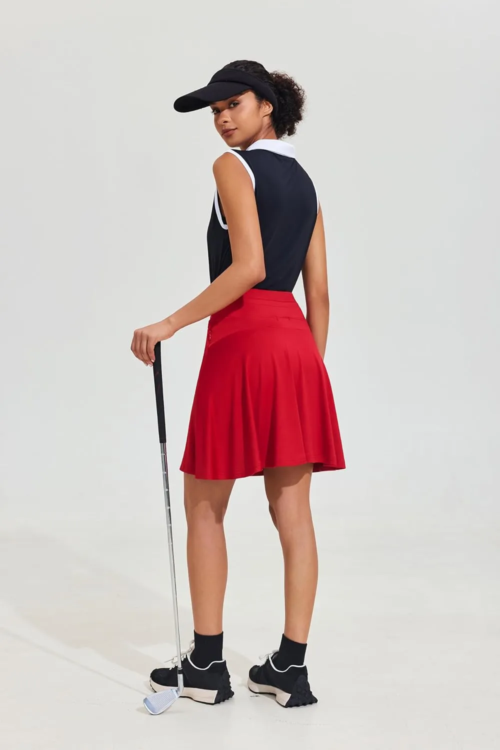 COOrun Tennis Skirt Women 20" Knee Length Golf Skort with Pockets High Waisted Athletic Sports Inner Shorts Skirts S-XXL