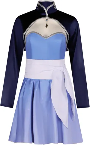 Cos-Animefly Anime Weiss Schnee Cosplay Costume Weiss Dress Full Suit Belt Earring Halloween Carnival Party, XX-Large, Purple