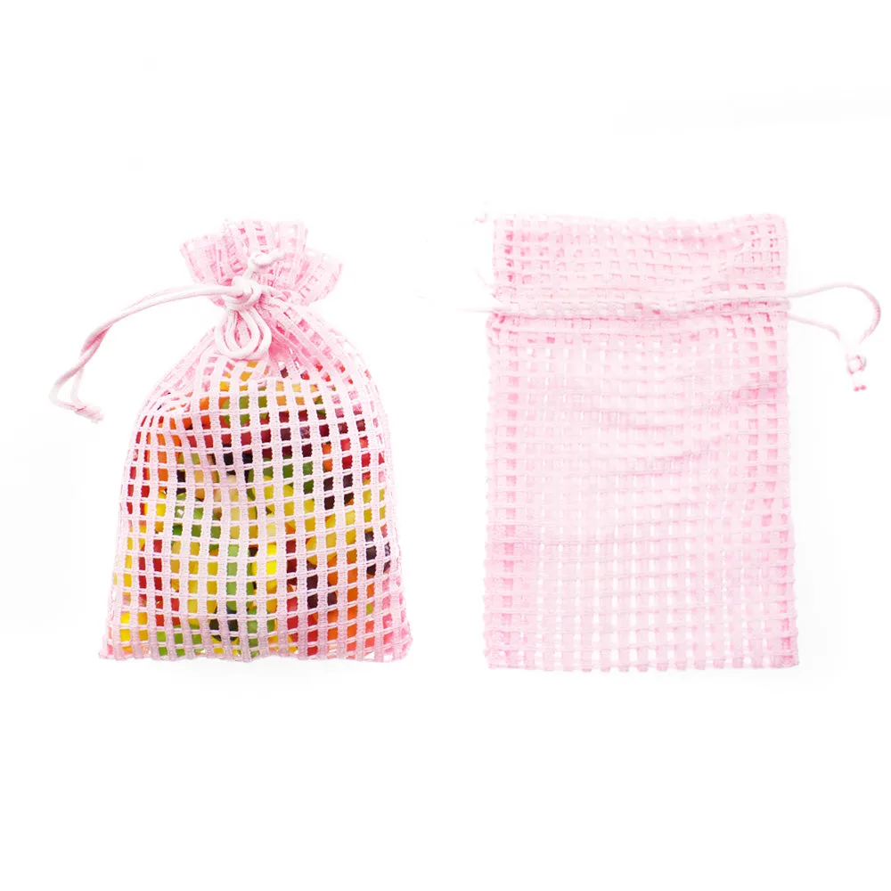Cotton Mesh Drawstring Bags Party Favor Bags