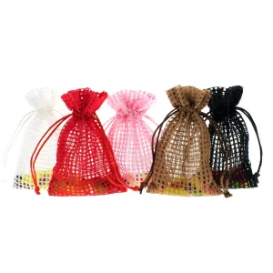 Cotton Mesh Drawstring Bags Party Favor Bags