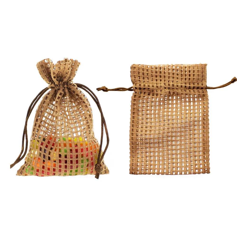Cotton Mesh Drawstring Bags Party Favor Bags