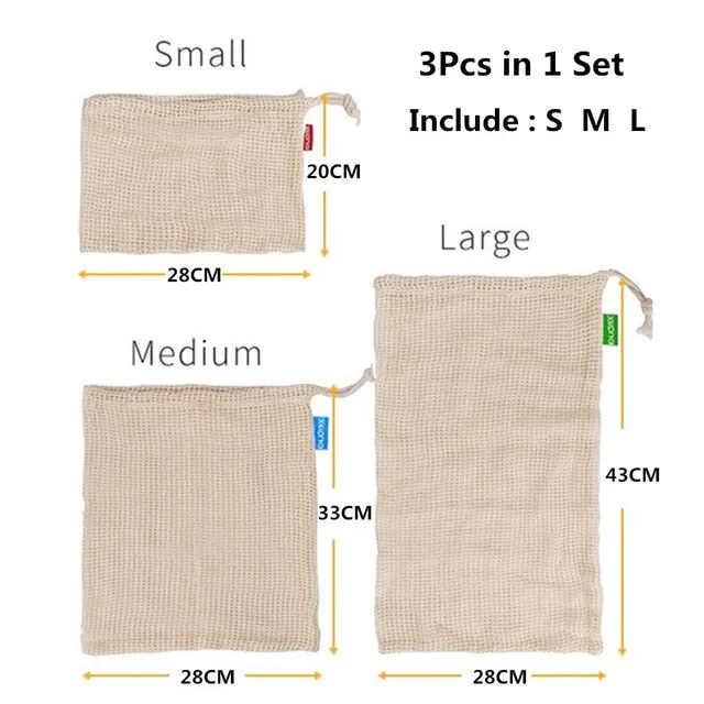 Cotton Mesh Reusable Produce Bags