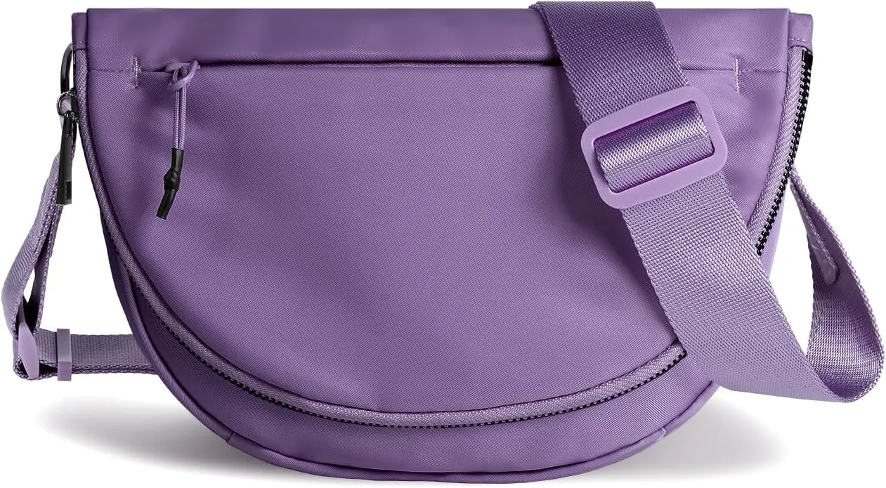 Crescent Bag for Women and Men, Fashion Medium Nylon Folding Crescent Moon Bag Single Shoulder Bag with Adjustable Strap