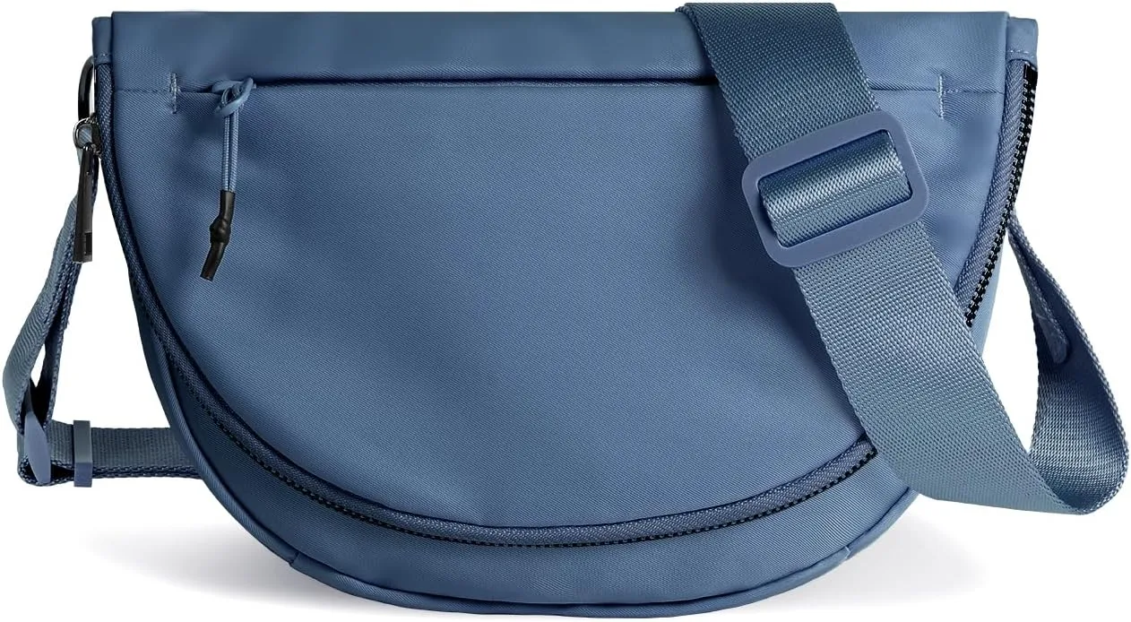 Crescent Bag for Women and Men, Fashion Medium Nylon Folding Crescent Moon Bag Single Shoulder Bag with Adjustable Strap