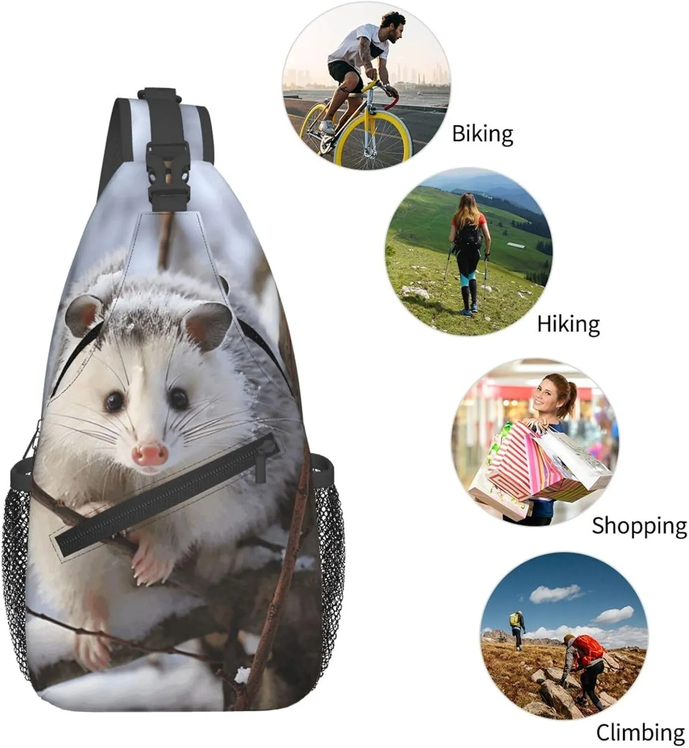 Cross Chest Bag Diagonally Sling Backpack Crossbody Shoulder Bag Owl Tree Branches Sling Bag Travel Hiking Daypack