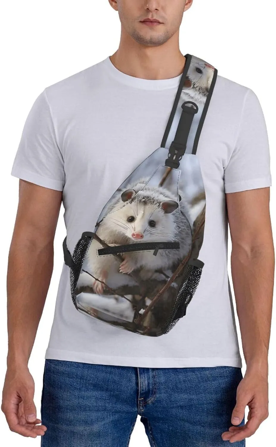 Cross Chest Bag Diagonally Sling Backpack Crossbody Shoulder Bag Owl Tree Branches Sling Bag Travel Hiking Daypack