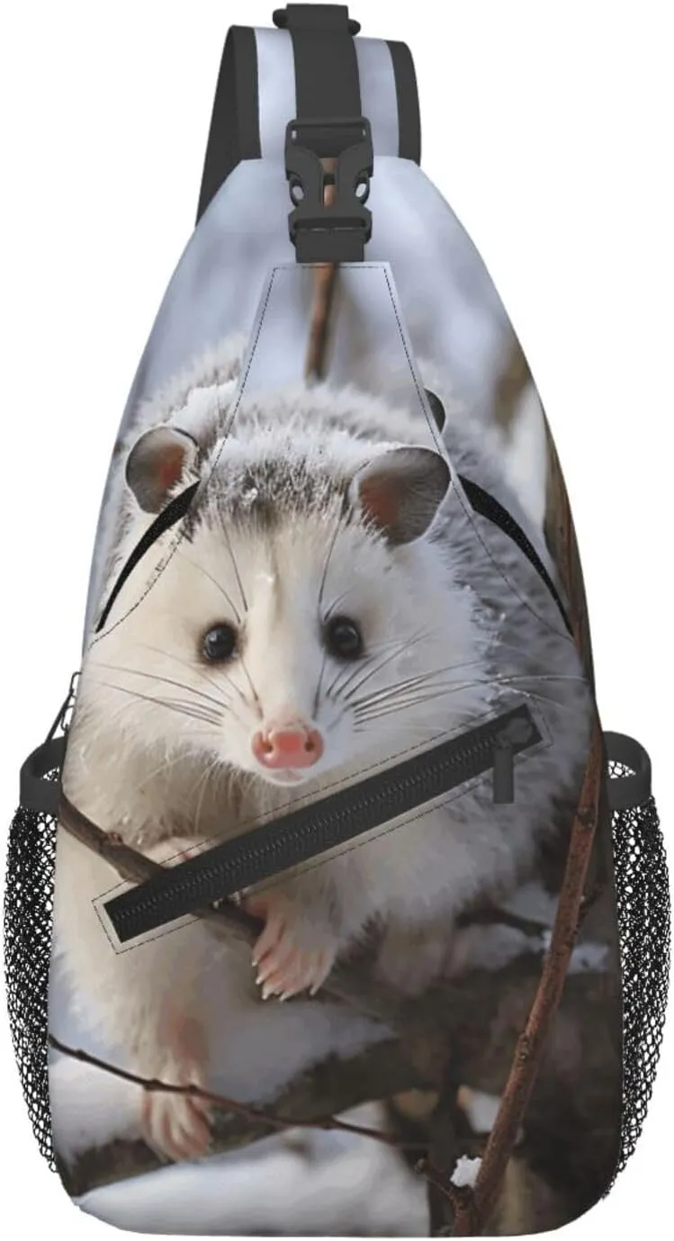 Cross Chest Bag Diagonally Sling Backpack Crossbody Shoulder Bag Owl Tree Branches Sling Bag Travel Hiking Daypack