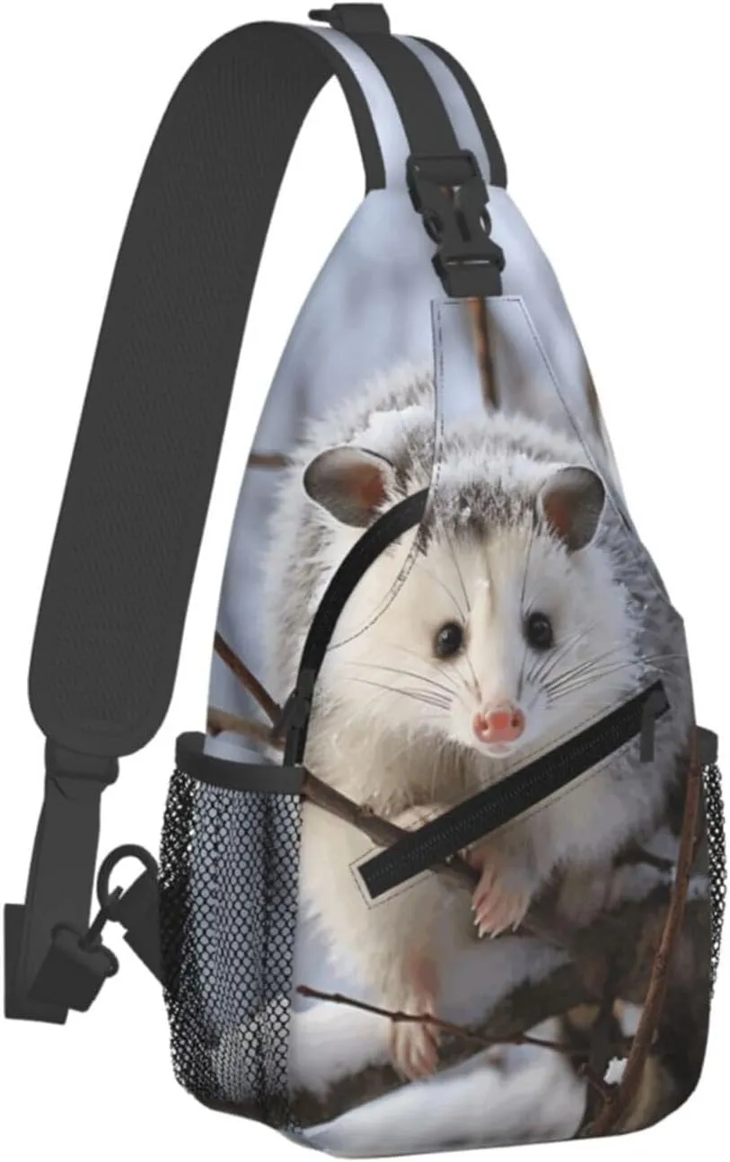Cross Chest Bag Diagonally Sling Backpack Crossbody Shoulder Bag Owl Tree Branches Sling Bag Travel Hiking Daypack