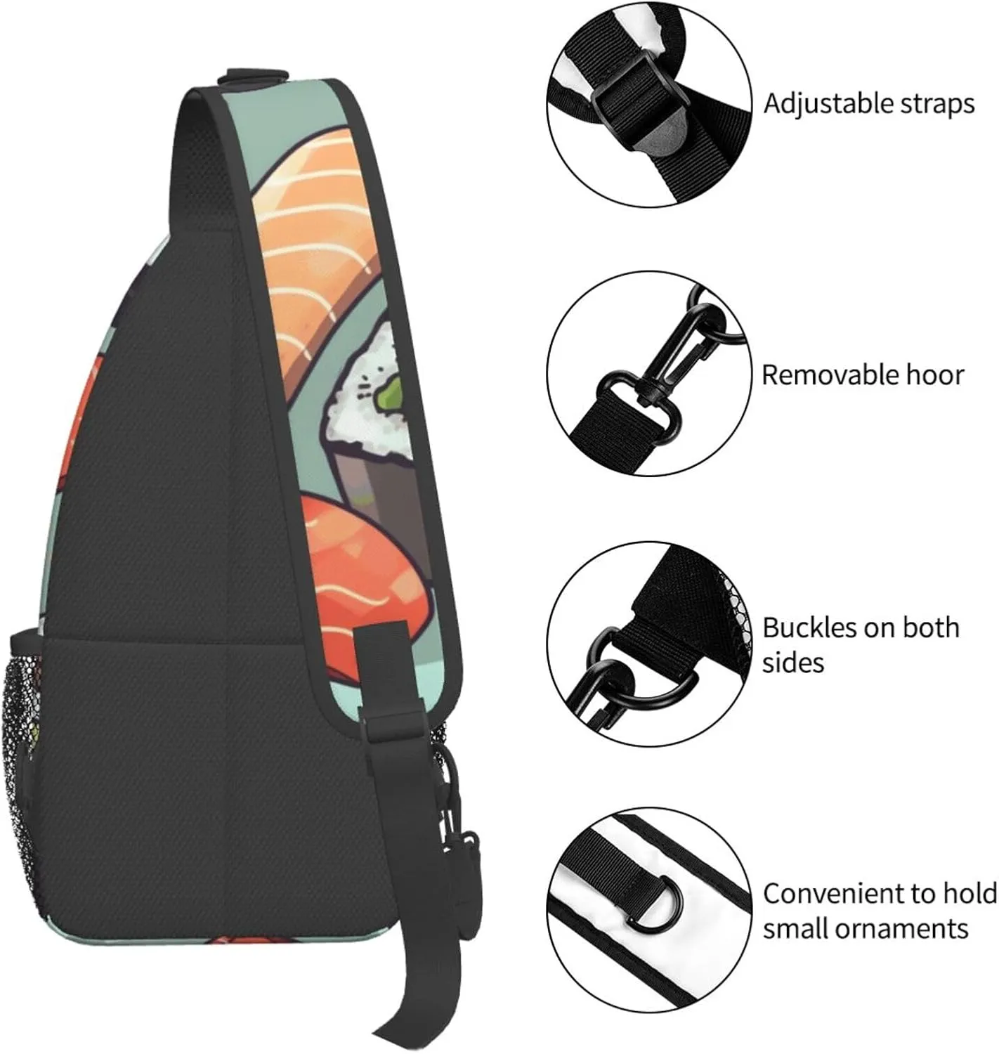 Cross Chest Bag Diagonally Sling Backpack Crossbody Shoulder Bag Turquoise Blue Gold Marble Sling Bag Travel Hiking Daypack
