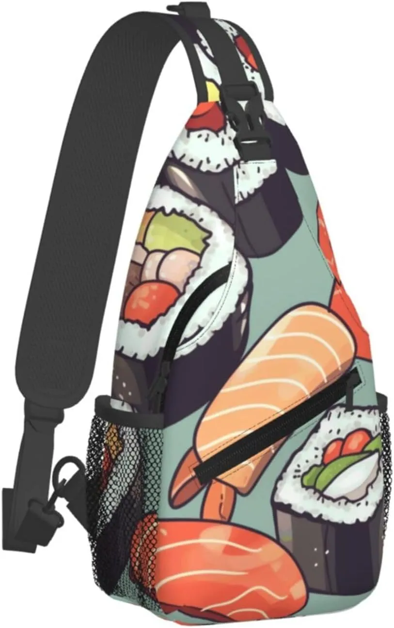 Cross Chest Bag Diagonally Sling Backpack Crossbody Shoulder Bag Turquoise Blue Gold Marble Sling Bag Travel Hiking Daypack