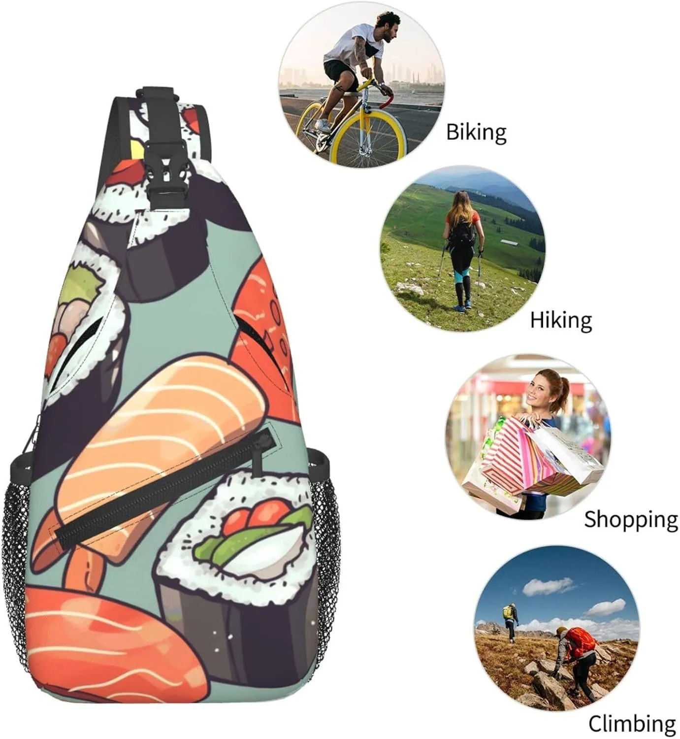 Cross Chest Bag Diagonally Sling Backpack Crossbody Shoulder Bag Turquoise Blue Gold Marble Sling Bag Travel Hiking Daypack