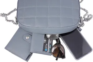 Crossbody Bag for Women Stylish Quilted Shoulder Bag Genuine Leather Satchel with Chain Strap