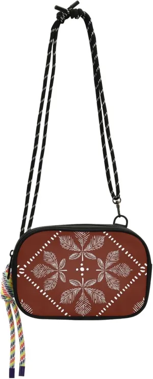 Crossbody Bag Maple Leaves Sketch Cell Phone Purse Wallet with Credit Card Slots Multicolor Handbag with Adjustable Strap Fits Phone Keys And More