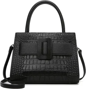 Crossbody Bags for Women Luxury Leather Shoulder Handbags in Black & Blue Trendy Satchel Purse for Everyday Use