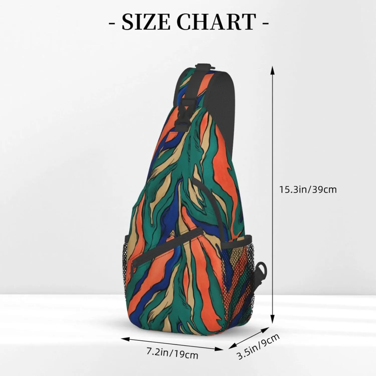 Crossbody Bags For Women Men Abstract Art Sling Backpack Chest Shoulder Bag Gym Cycling Travel Hiking Daypack