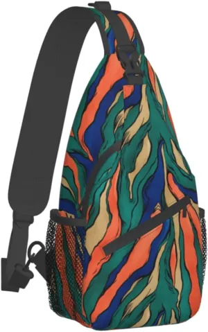 Crossbody Bags For Women Men Abstract Art Sling Backpack Chest Shoulder Bag Gym Cycling Travel Hiking Daypack