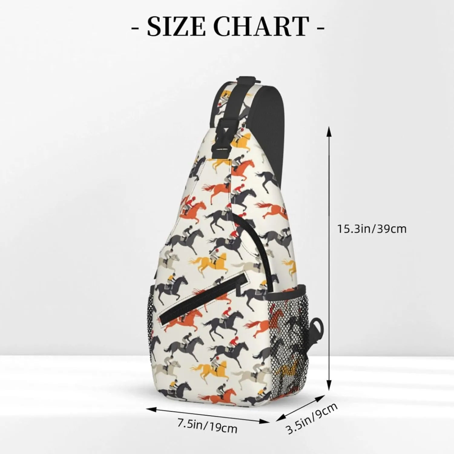 Crossbody Bags For Women Men Horse Race Sling Backpack Chest Shoulder Bag Gym Cycling Travel Hiking Daypack
