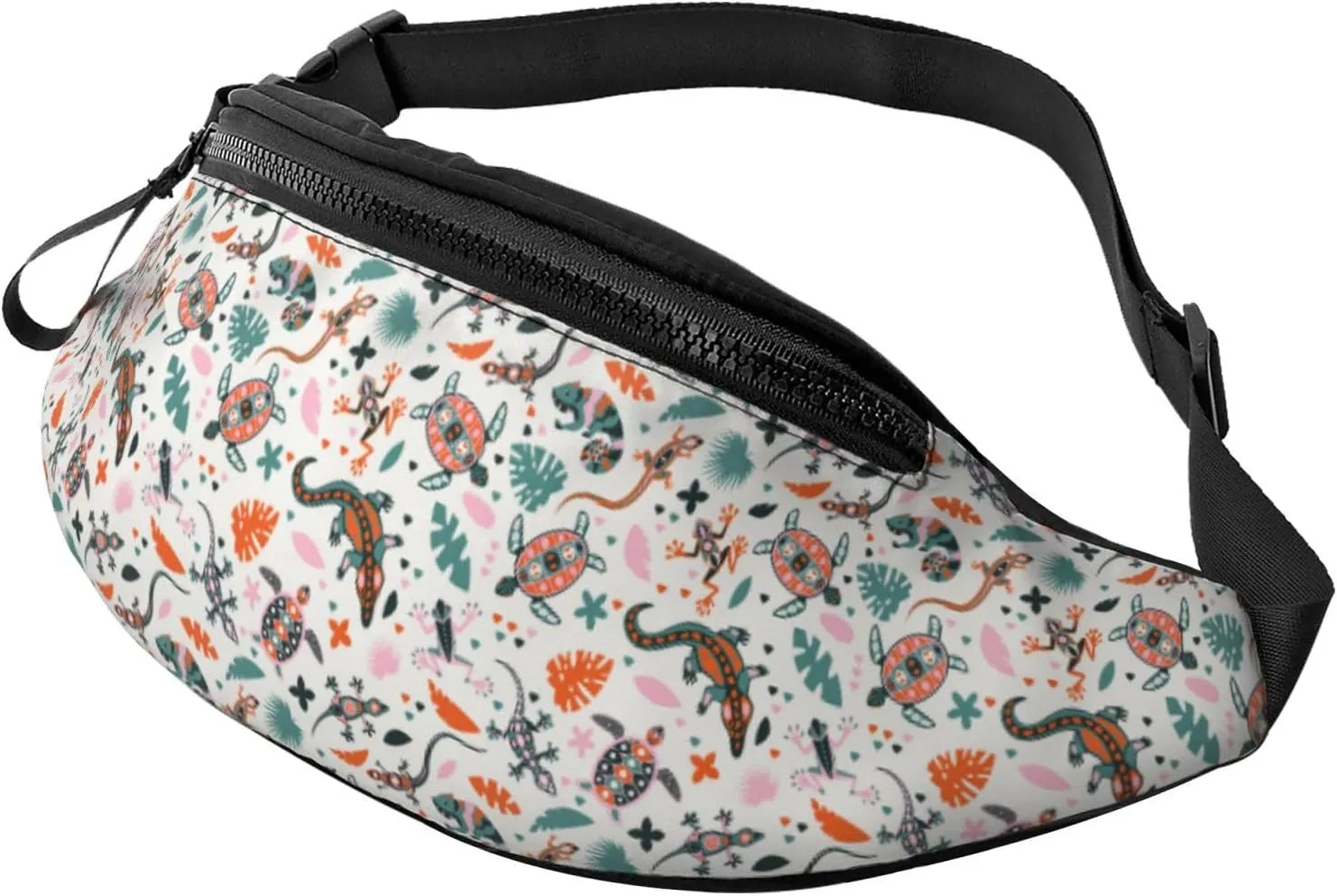 Crossbody Fanny Packs for Women Men - Chameleon Lizard Turtle Frog Running Belt Bag Travel Waist Bag for Women Men