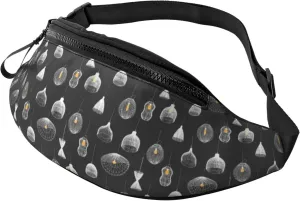 Crossbody Fanny Packs for Women Men - Light Bulb Print grey Running Belt Bag Travel Waist Bag for Women Men