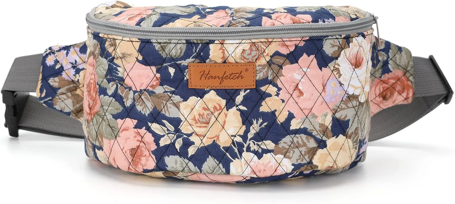 Crossbody Waist Bag - Small Yarn Storage Organizer for Skeins, Crochet Hooks & Accessories (Peony)