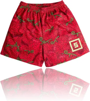 CROWN Anime Mesh Shorts - Breathable Workout Athletic Sport with Soft Pockets