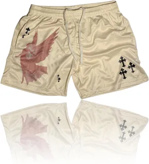 CROWN Anime Mesh Shorts - Breathable Workout Athletic Sport with Soft Pockets