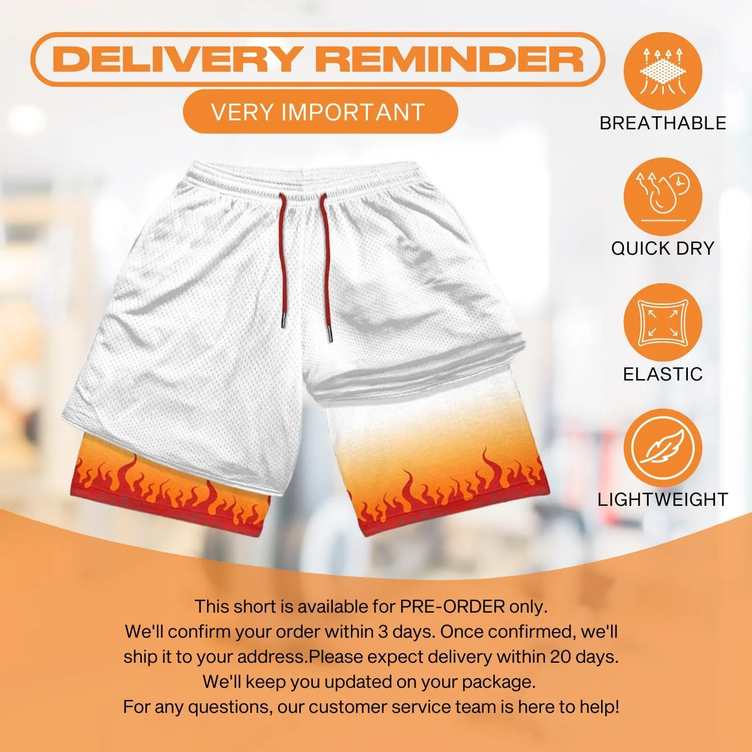 CROWN Anime Shorts - Breathable Compression Gym Short with Pockets