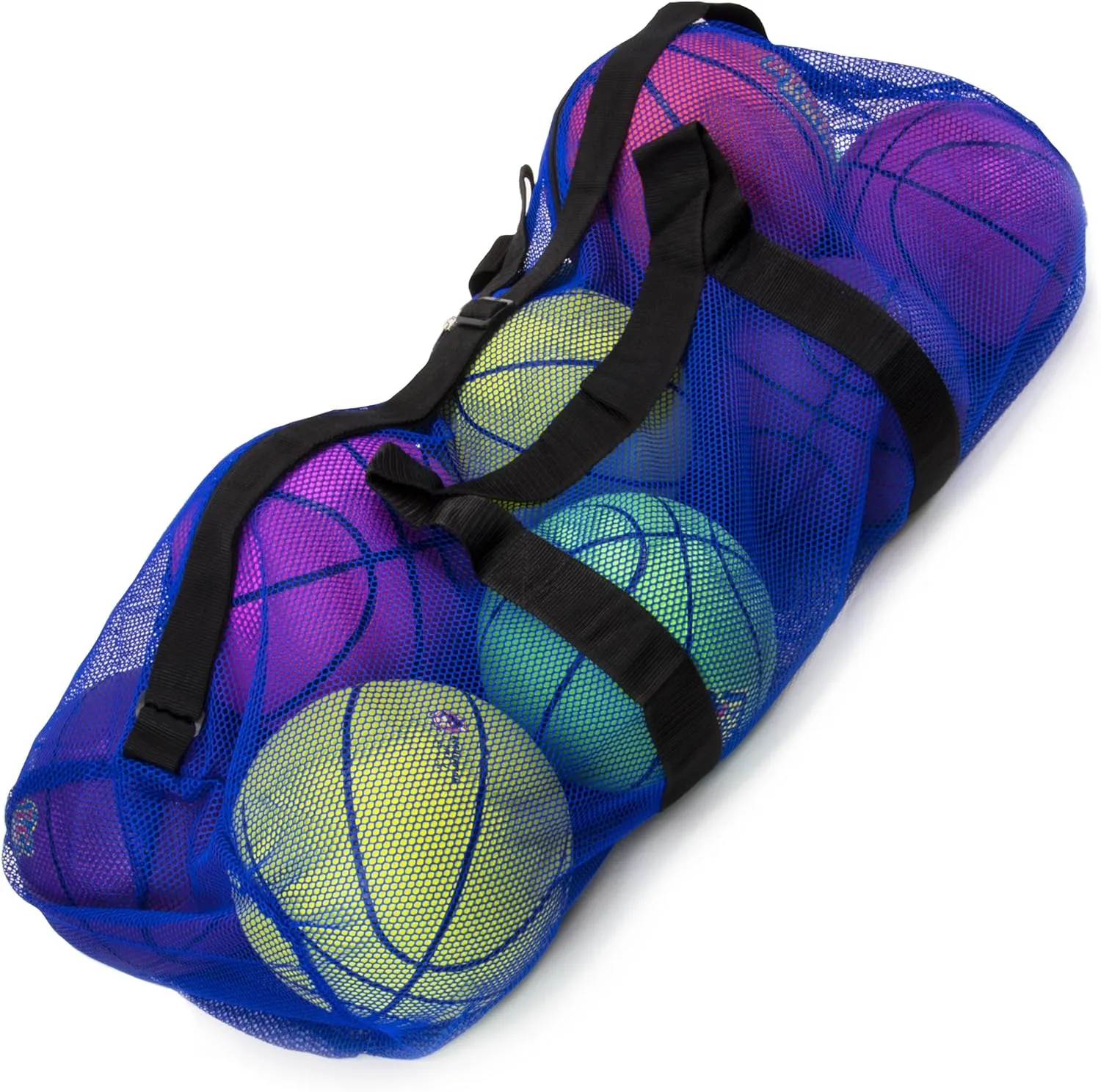 Crown Sporting Goods 39" Mesh Sports Ball Bag with Adjustable Shoulder Strap, Oversize Duffle - Great for Carrying Gym Equipment, Jerseys, & Laundry