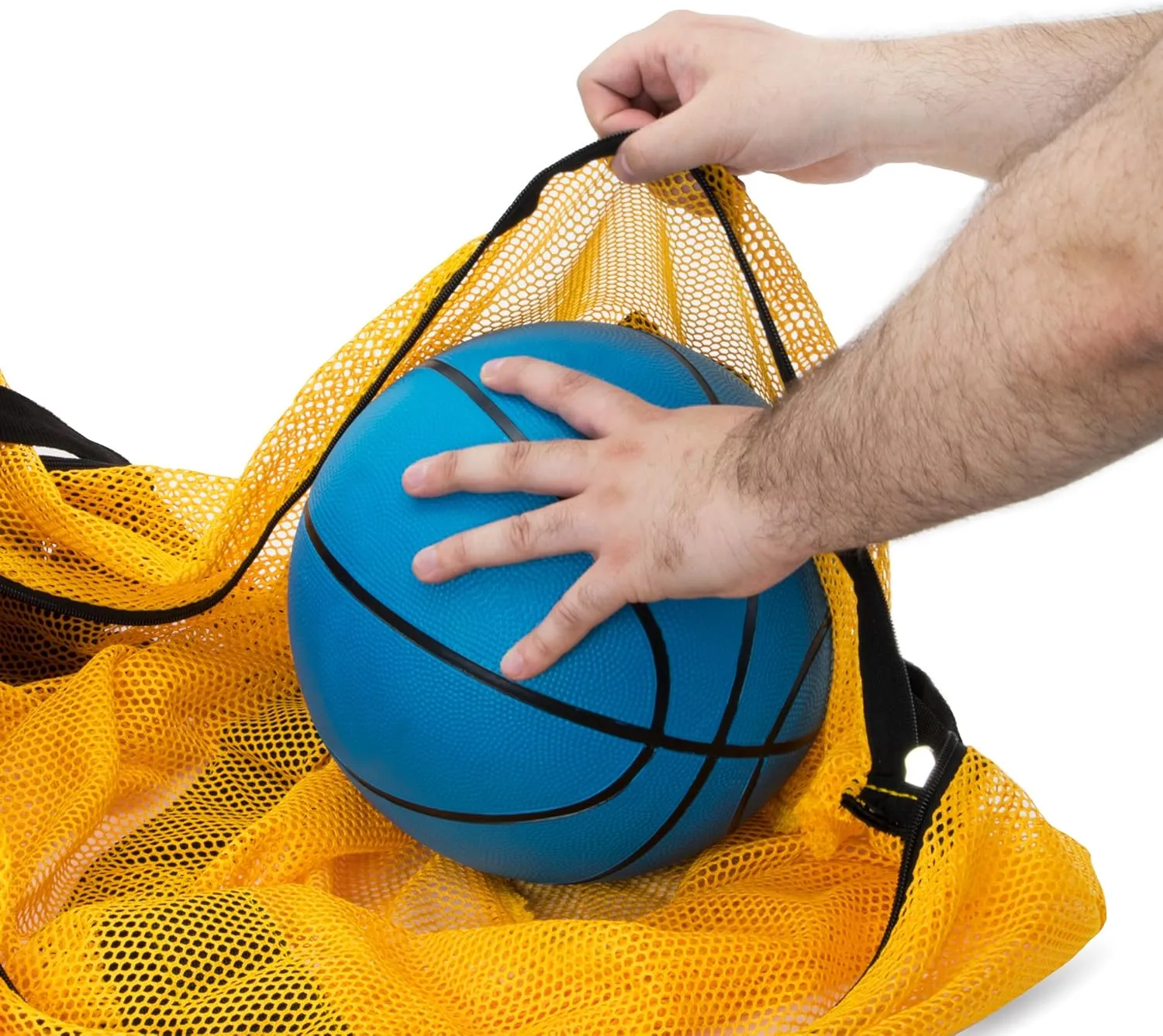 Crown Sporting Goods 39" Mesh Sports Ball Bag with Adjustable Shoulder Strap, Oversize Duffle - Great for Carrying Gym Equipment, Jerseys, & Laundry