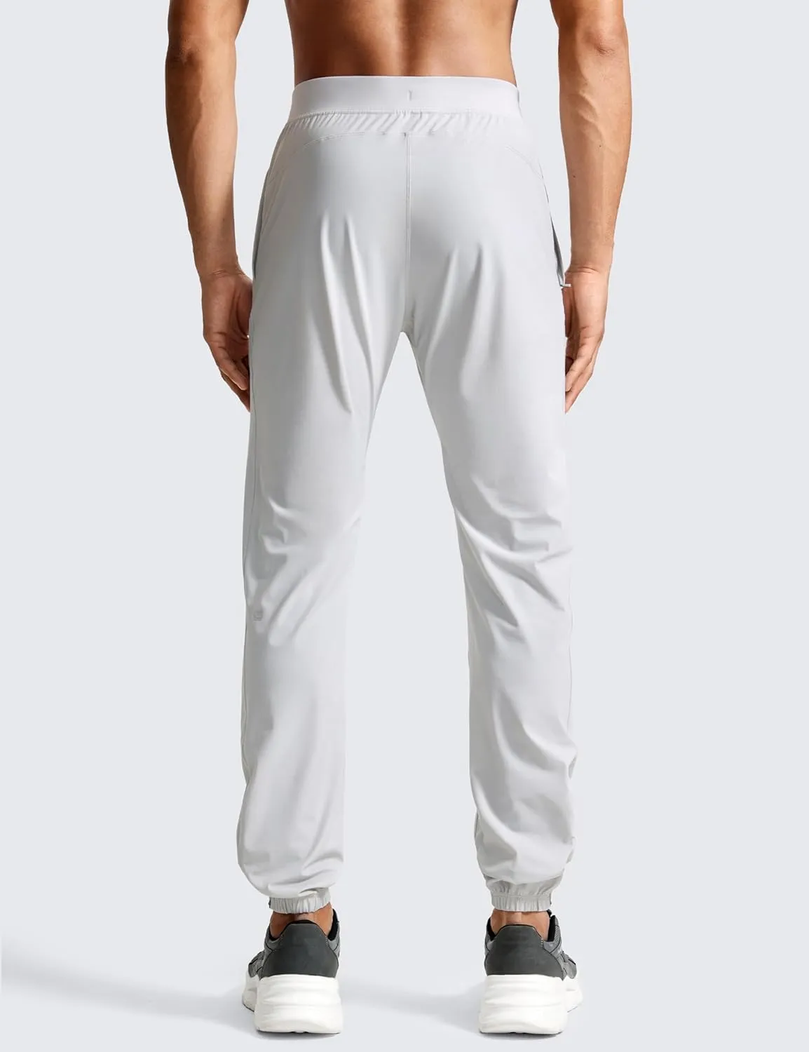 CRZ YOGA Athletic Joggers for Men - 31" Lightweight Running Training Pants with Zip Pockets and Ankle Zippers