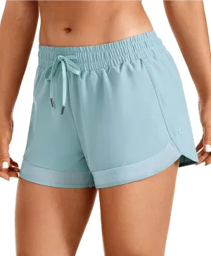 CRZ YOGA Women's Mid Rise Running Shorts Mesh Liner 3'' - Quick Dry Drawstring Workout Athletic Gym Shorts Zip Pocket