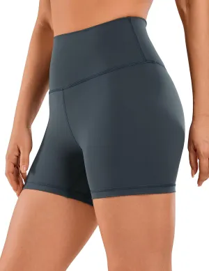 CRZ YOGA Women's Naked Feeling Biker Shorts - 4 Inches High Waist Yoga Workout Running Gym Spandex