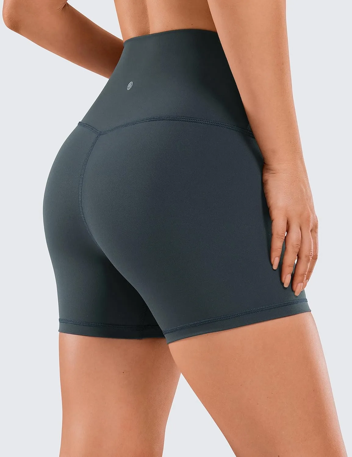 CRZ YOGA Women's Naked Feeling Biker Shorts - 4 Inches High Waist Yoga Workout Running Gym Spandex