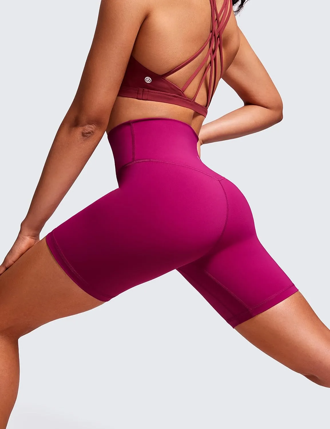 CRZ YOGA Women's Naked Feeling Biker Shorts 6'' - High Waist Yoga Workout Gym Spandex Shorts