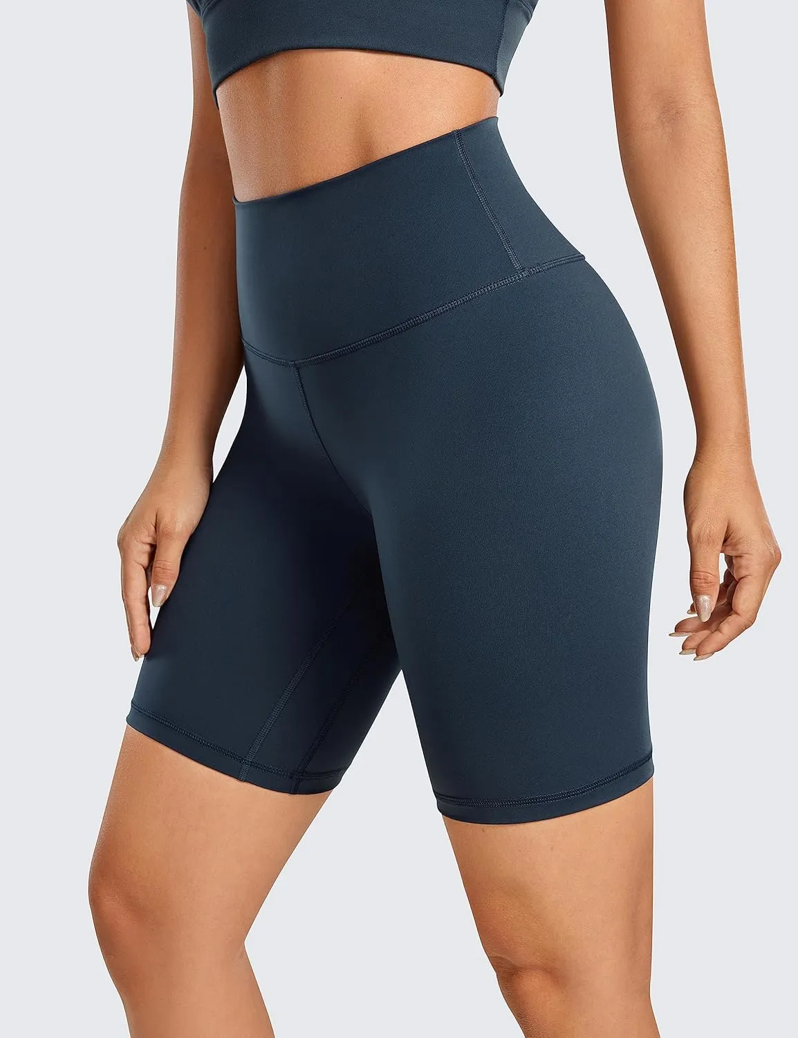 CRZ YOGA Women's Naked Feeling Biker Shorts - 8 Inches High Waisted Yoga Workout Gym Running Spandex