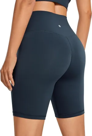 CRZ YOGA Women's Naked Feeling Biker Shorts - 8 Inches High Waisted Yoga Workout Gym Running Spandex