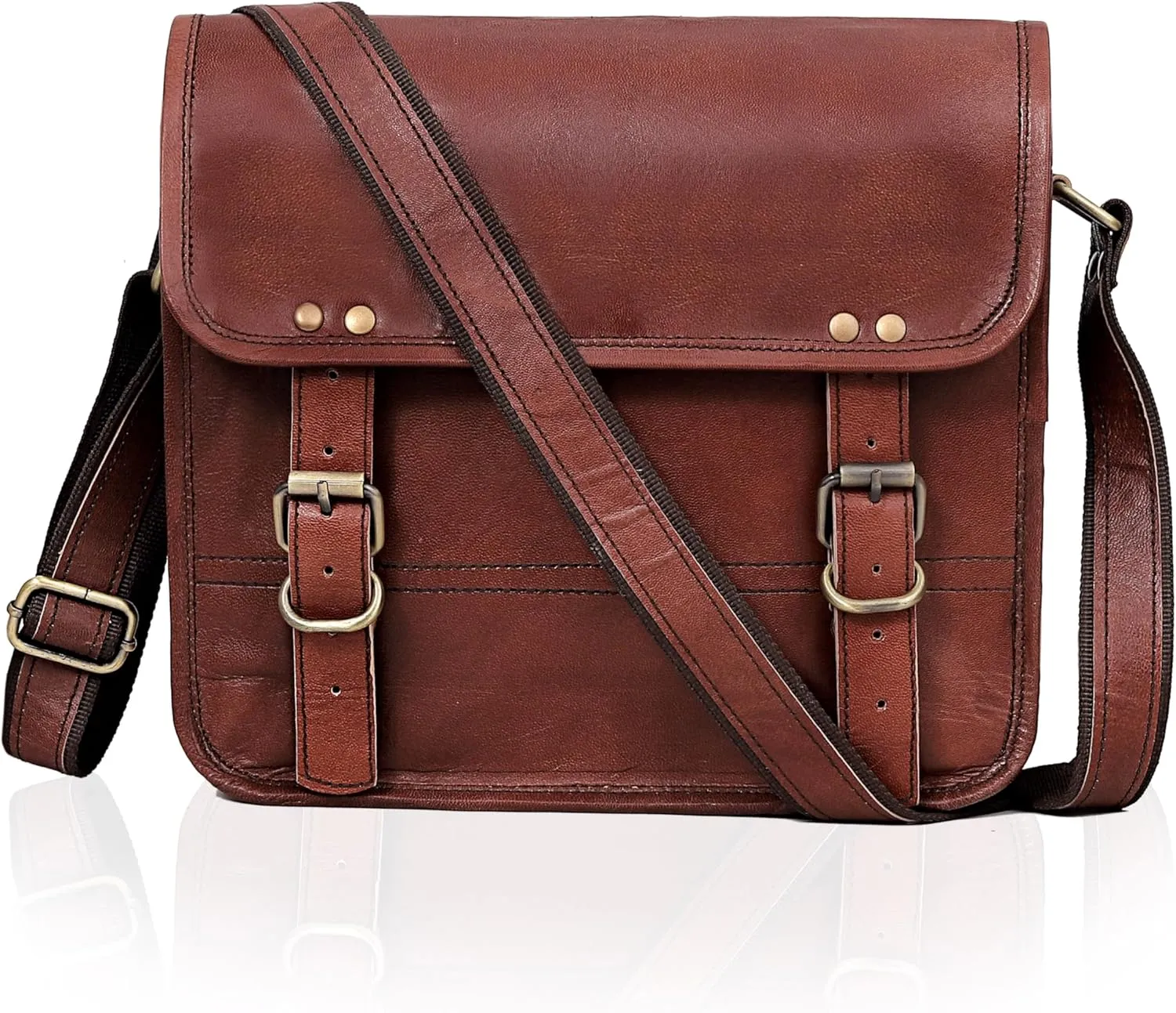 cuero Genuine Leather iPad/Tablet Bag Messenger Bag Small Briefcase CrossBody Shoulder Bag for Men and Women