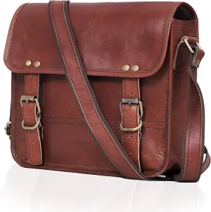 cuero Genuine Leather iPad/Tablet Bag Messenger Bag Small Briefcase CrossBody Shoulder Bag for Men and Women