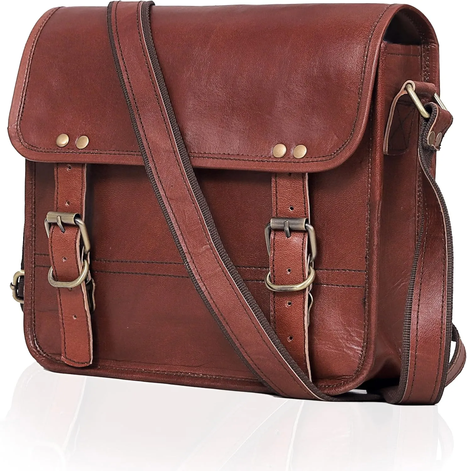 cuero Genuine Leather iPad/Tablet Bag Messenger Bag Small Briefcase CrossBody Shoulder Bag for Men and Women