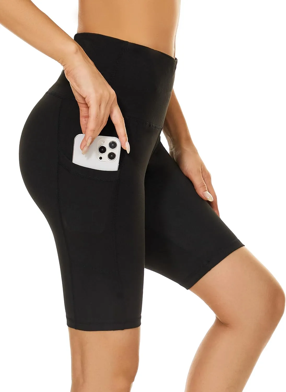 Custer's Night High Waist Out Pocket Yoga Short Tummy Control Workout Running 4 Way Stretch Yoga Leggings