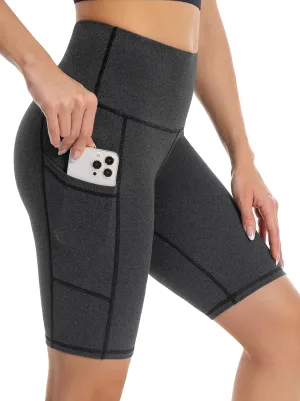 Custer's Night High Waist Out Pocket Yoga Short Tummy Control Workout Running 4 Way Stretch Yoga Leggings