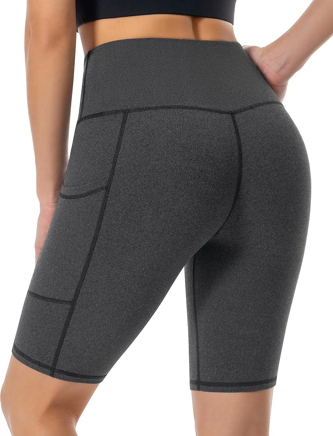 Custer's Night High Waist Out Pocket Yoga Short Tummy Control Workout Running 4 Way Stretch Yoga Leggings
