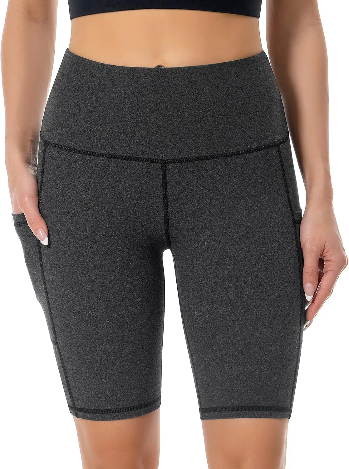 Custer's Night High Waist Out Pocket Yoga Short Tummy Control Workout Running 4 Way Stretch Yoga Leggings