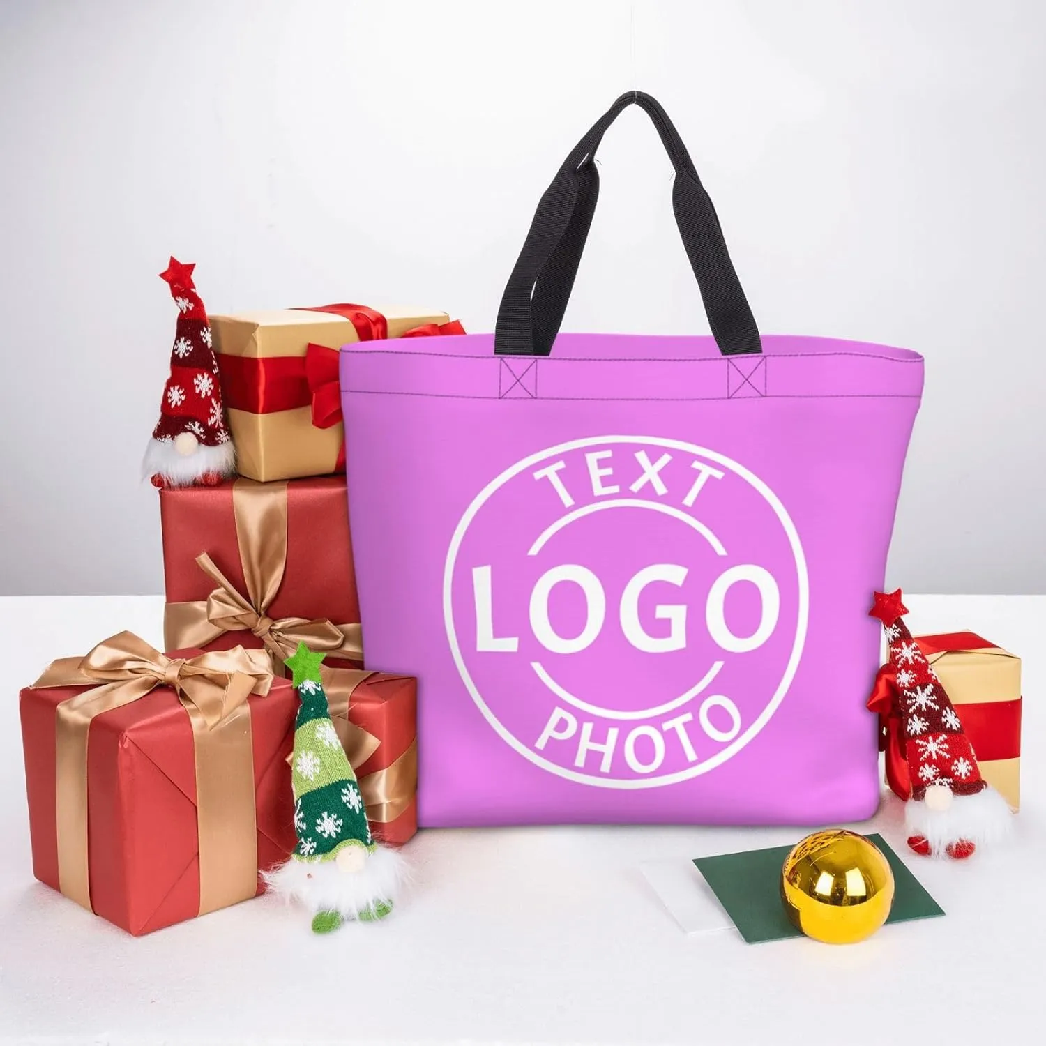 Custom Tote Bag Made in USA, Personalized Tote Bag for Women with Logo Text Photo Design Your Travel Shoulder Beach Bag