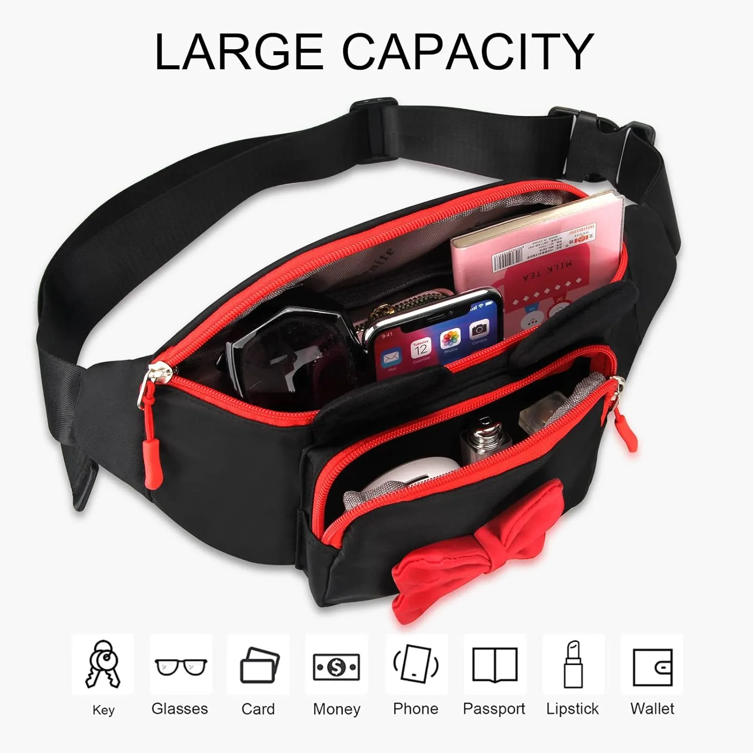 Cute Fanny Pack for Women Girls Crossbody Fanny Bag Belt Bags Teen Girl Travel World Outlet Accessories Cartoon Mouse Cross Body Bag for Trip Essentials Waist Pack Little Kid Outdoor Fanny Pack